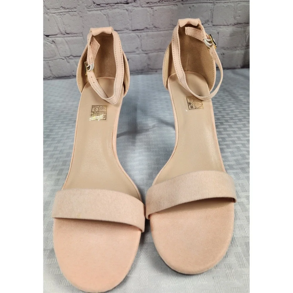 Womens Shoes Heels Stilettos Ankle Strap Pink / Apricot Sandals Sz 9 New